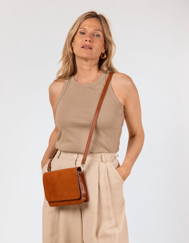 Audrey Mini Tas Cognac