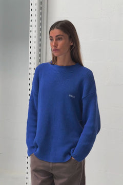 Boxy Knit Jersey Blue