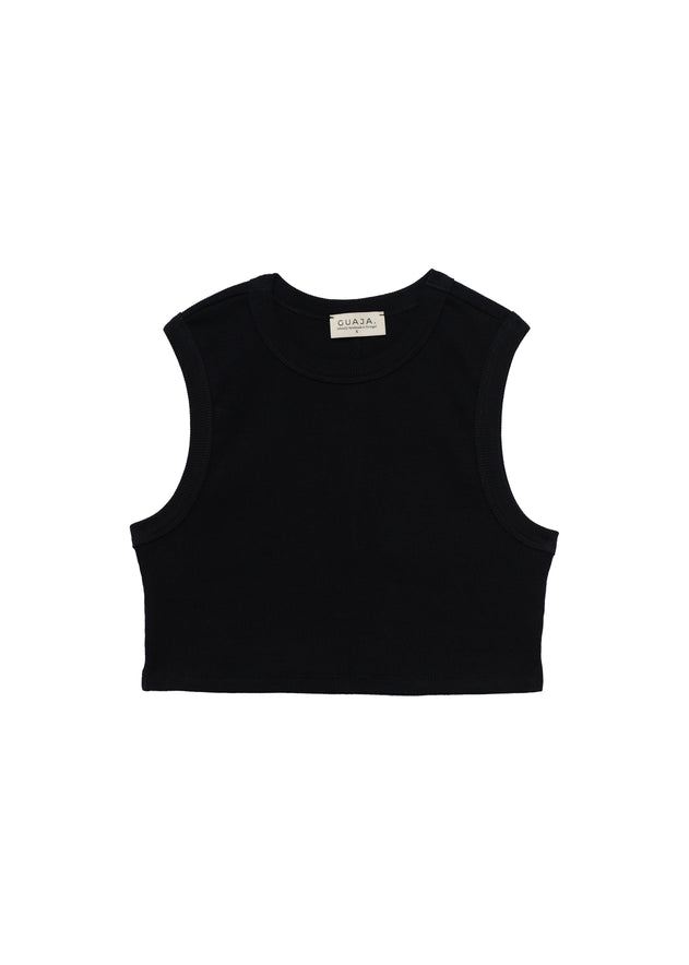 Kurt High-Neck Cropped Tank Top Black