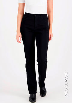 Caramel Super Strech Straight Jeans Zwart