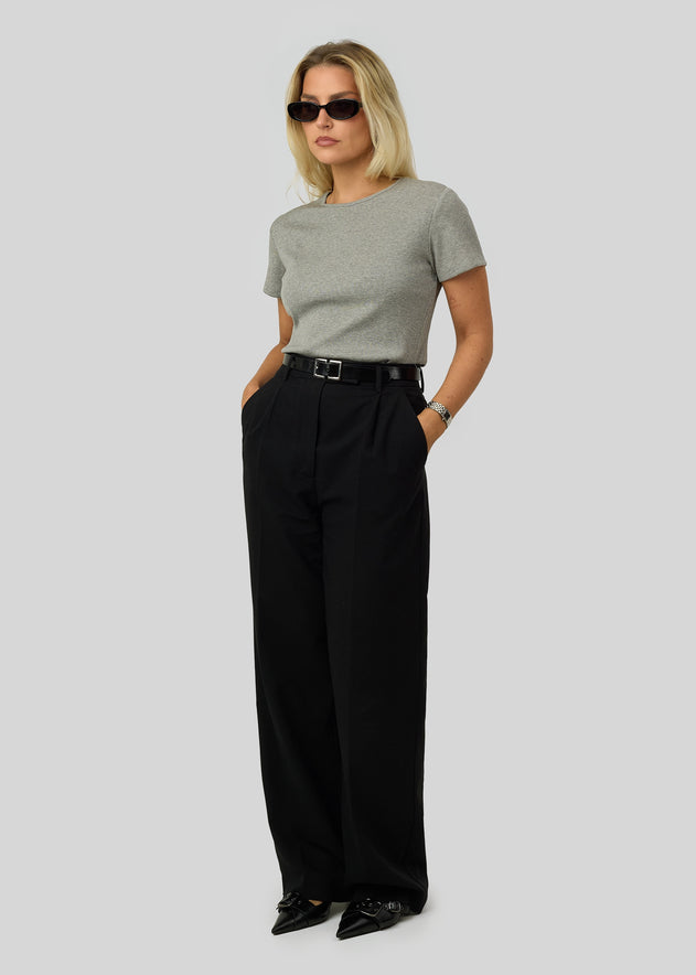 Classic Loose Rib T-shirt Grijs