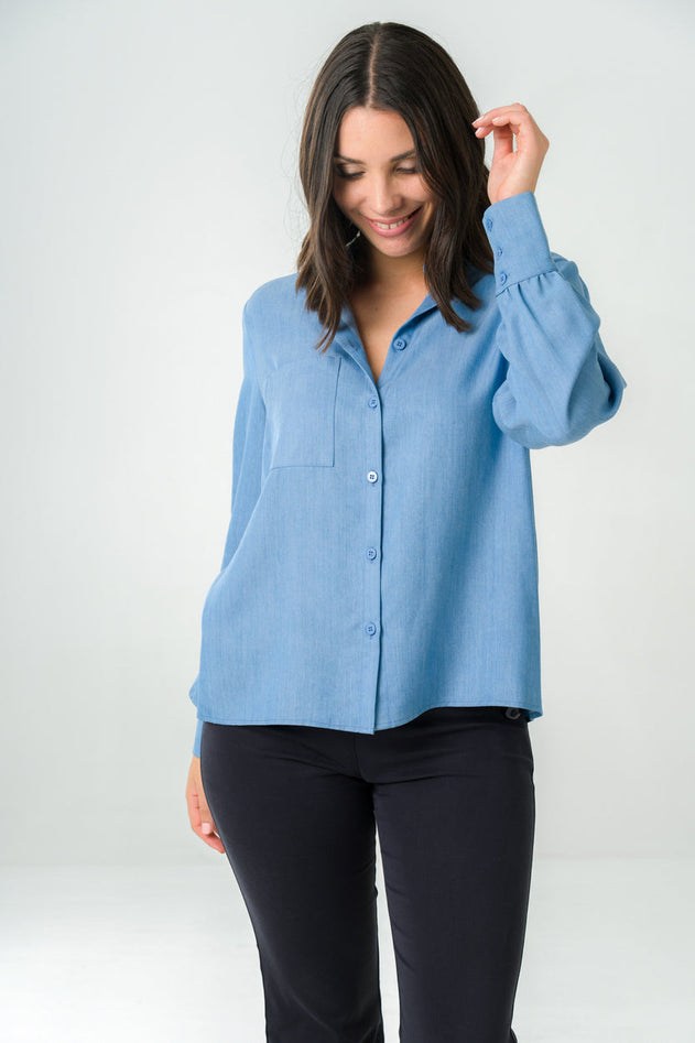 Kauri Button-up Shirt Denim Blue