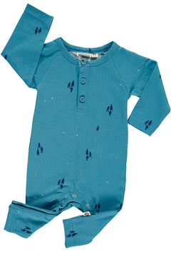 Baby's Long Sleeve Jumpsuit Opal Blue