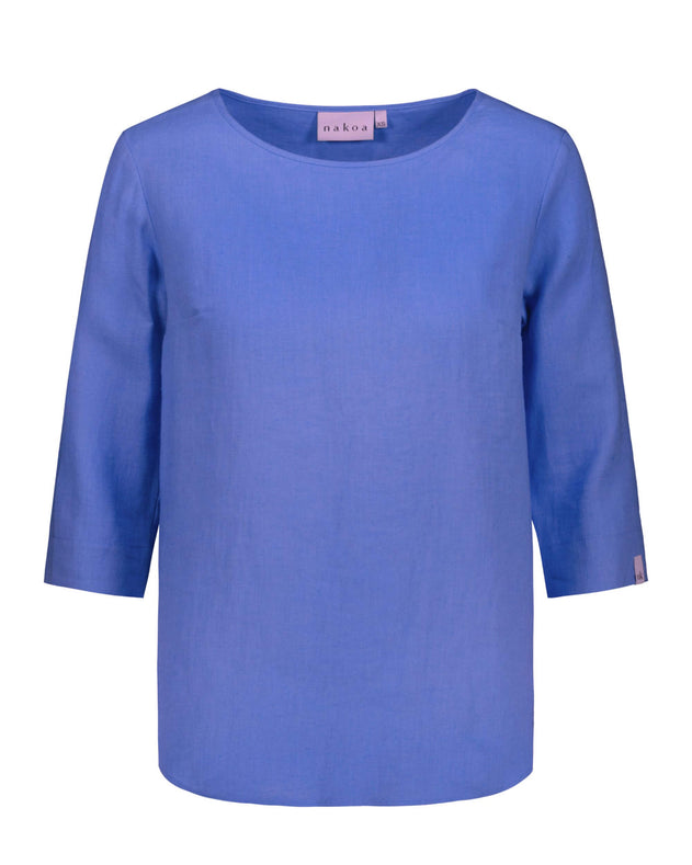 Classic Linen Blouse Marina Blue