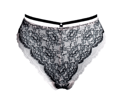 Crush Highwaist Lace Panties Black/White