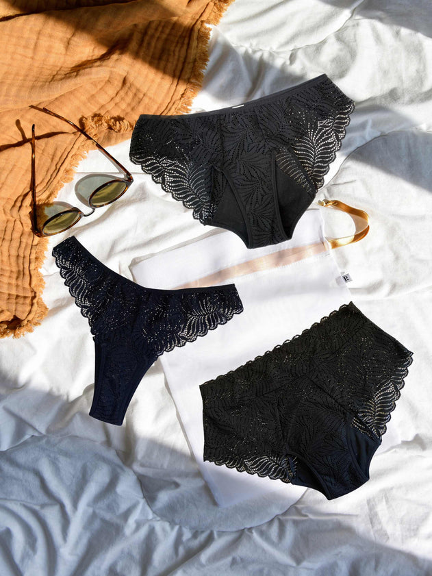 Lace Period Panties Mix 3-Pack Black