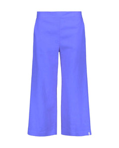 Culottes Linen Trousers Stonewashed Marina Blue - IVALO.COM