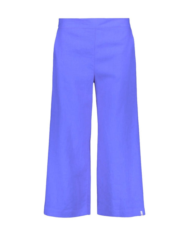 Culottes Linen Trousers Stonewashed Marina Blue - IVALO.COM