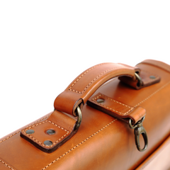 Leather Briefcase Cuoio Brown