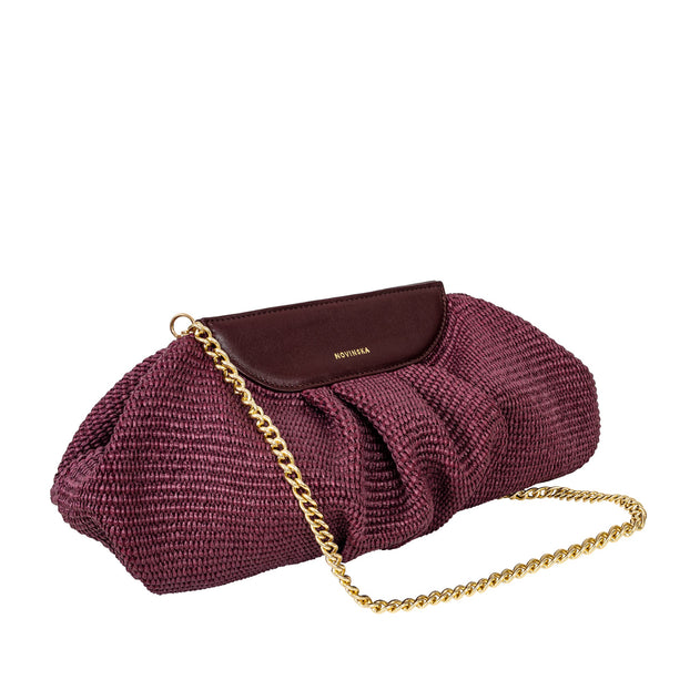 Raffia Cloud Bag Burgundy Red