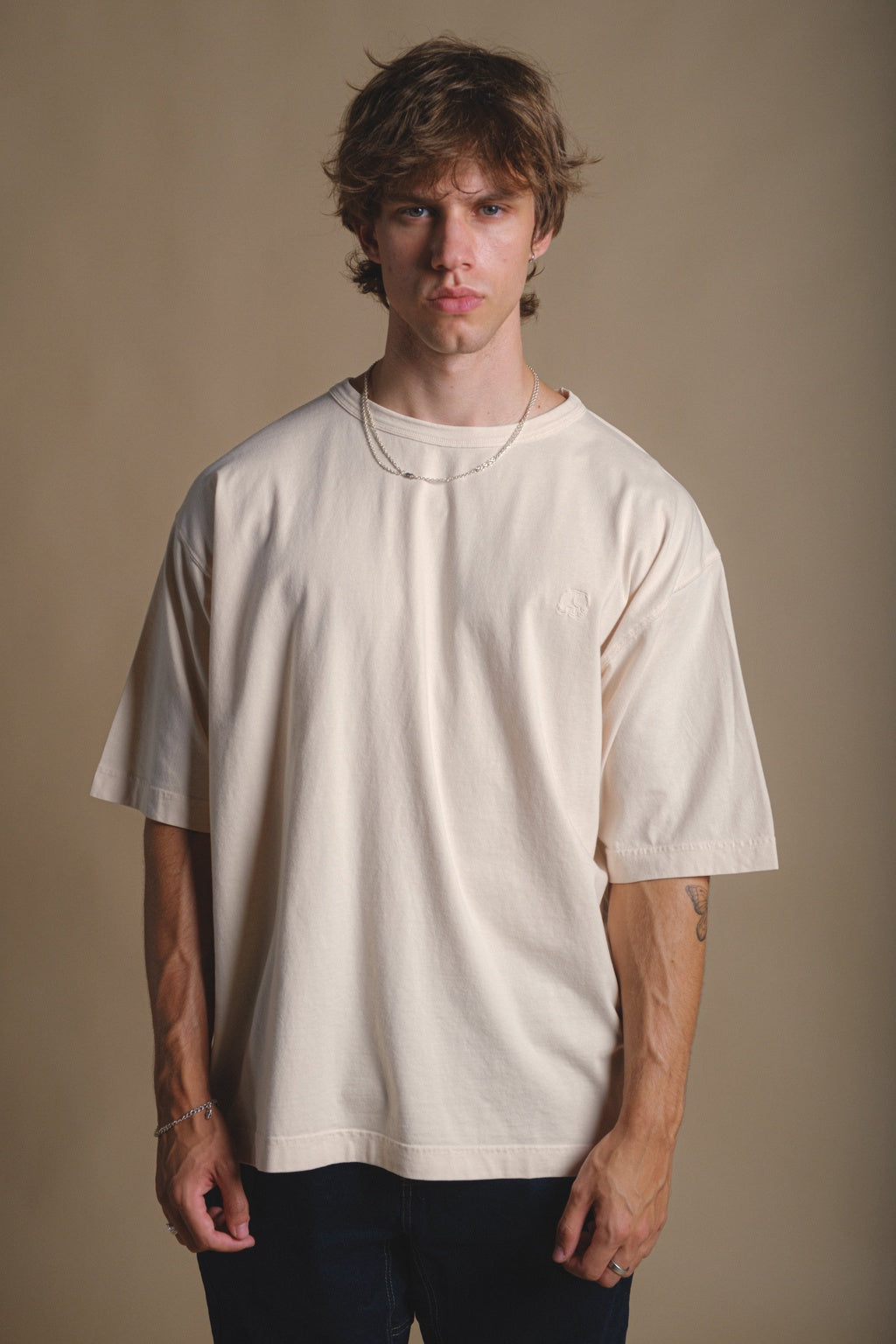 Heren T-shirt Pearled Ivory White