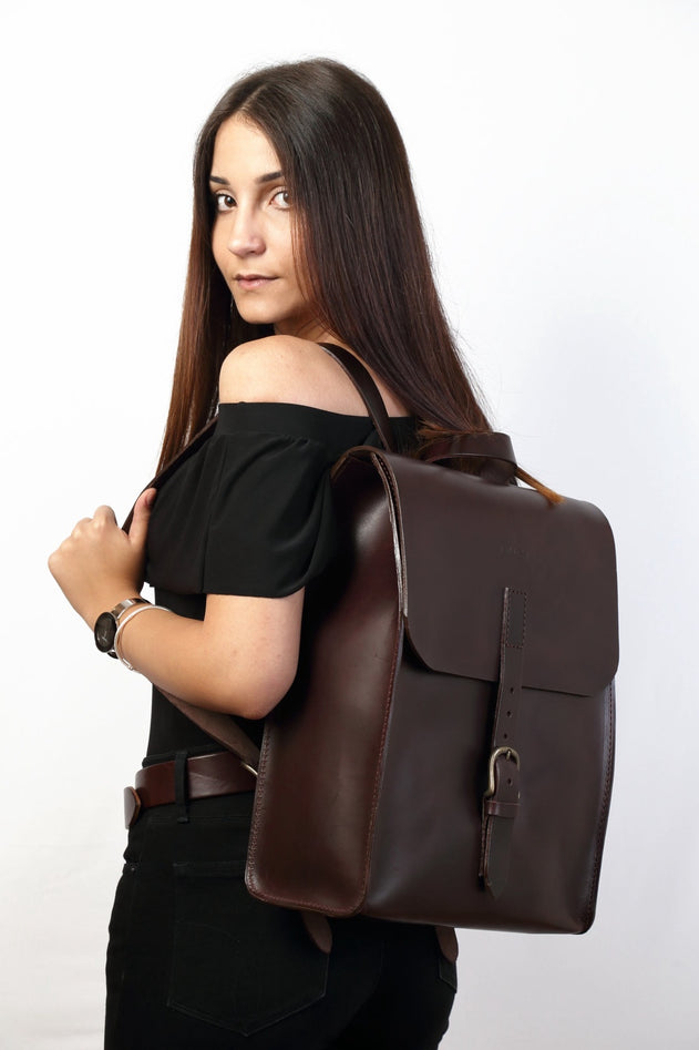 Mod 120 Cuoio Leren Rugzak Donkerbruin