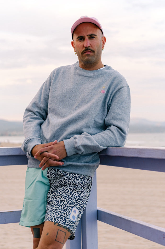 Heren Antonyo Marest x Trendsplant Art Hut Sweater Sport Grey