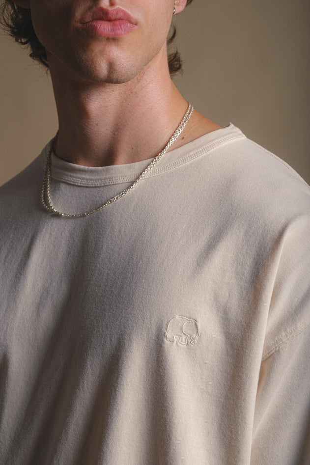 Heren T-shirt Pearled Ivory White