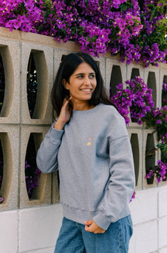 Dames Antonyo Marest x Trendsplant Art Hut Sweater Sport Grey