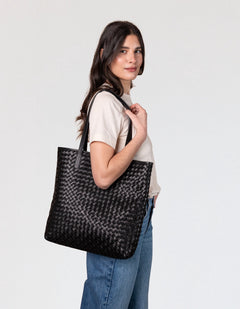 Georgia Black Woven Classic Leather