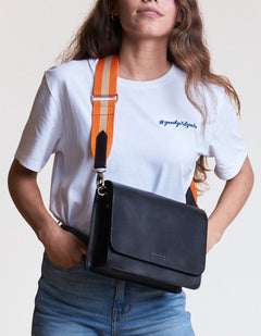 Striped Tasriem Oranje & Zwart
