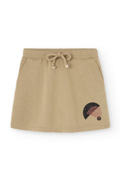 Kid's Gaya Short Flared Skirt Sidereal Rain Beige