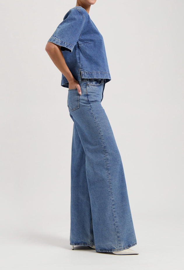 Sara High Loose Jeans Stone Vintage