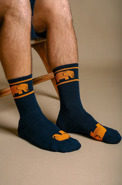 Navy Bamboo Athletic Sokken