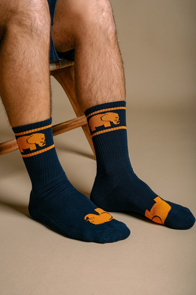 Navy Bamboo Athletic Sokken