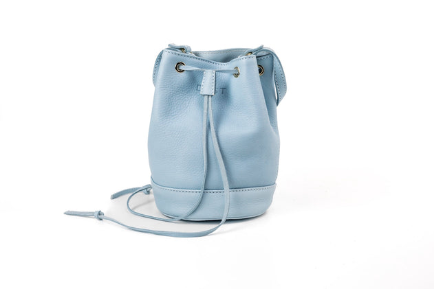 Chelsea Leren Bucket Tas Lichtblauw