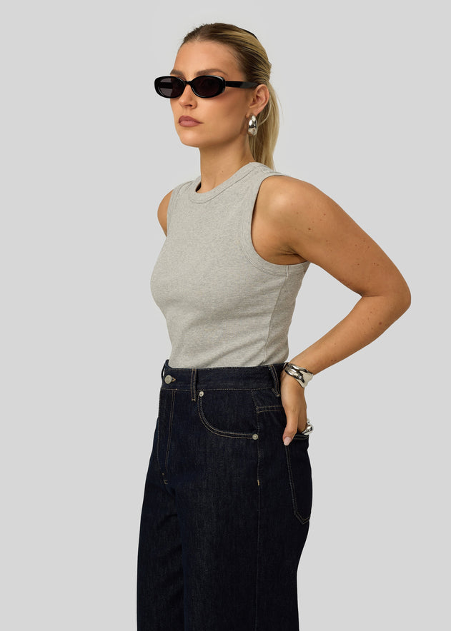 Kurt High-Neck Tank Top Grey