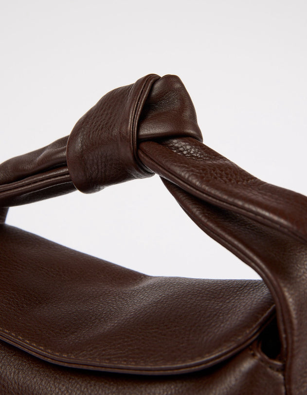 Coco Croissant Tas Chocoladebruin, Soft Grain leer