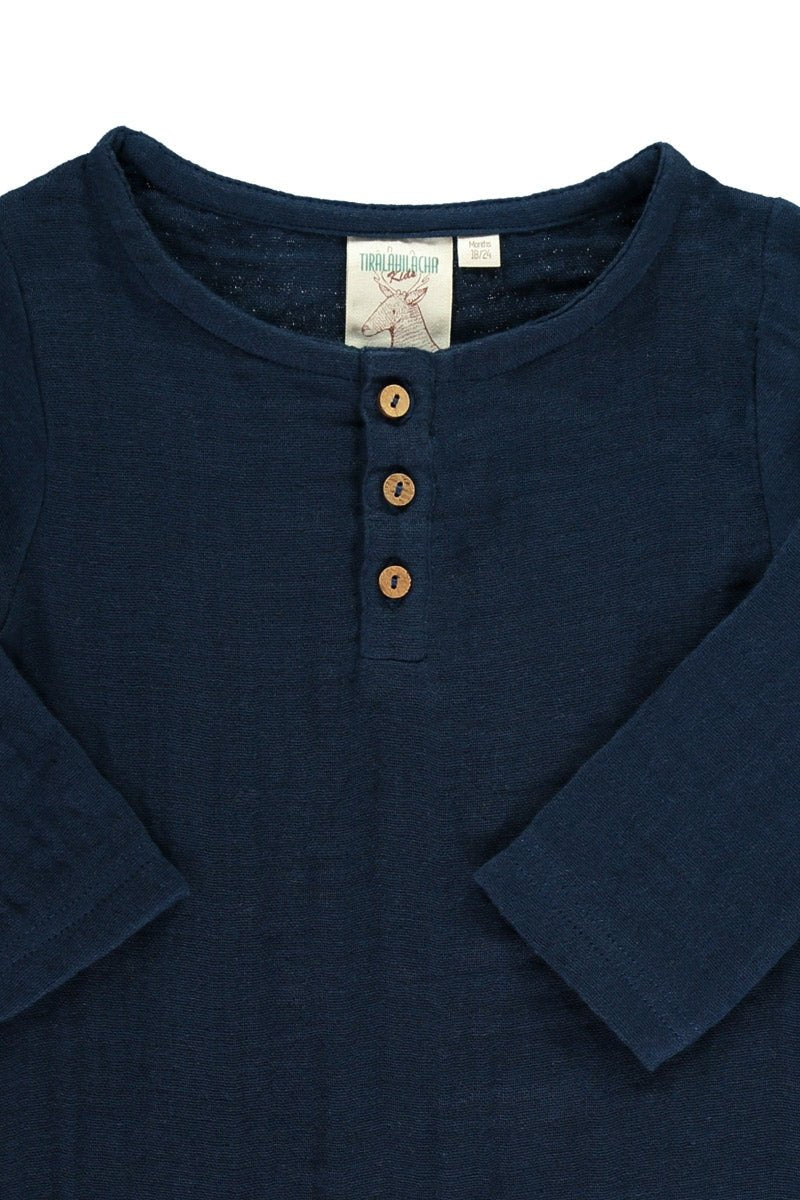 Baby's Muslin Jumpsuit Navy Blue