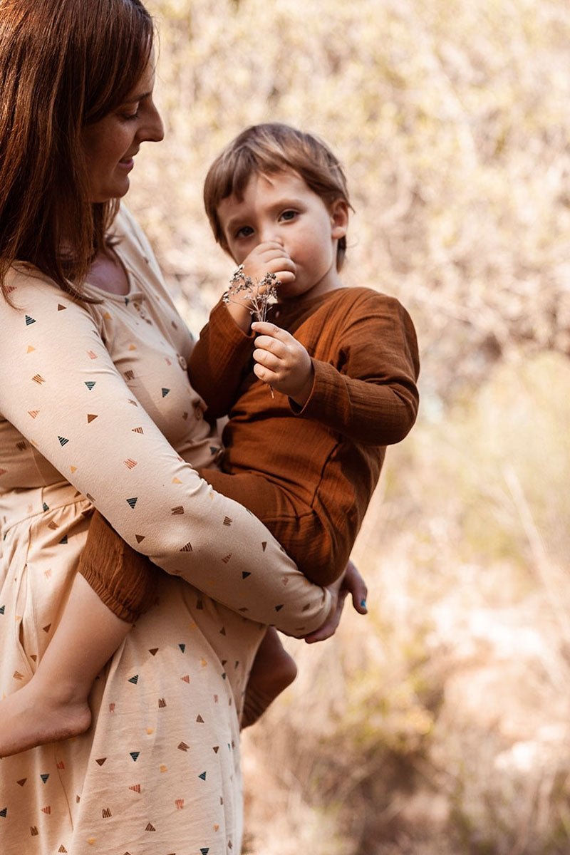 Baby's Muslin Jumpsuit Brown