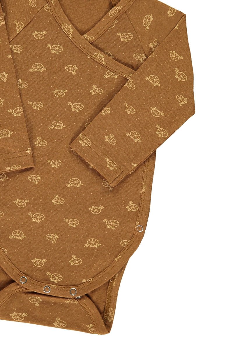 Baby Romper Bicycle Brown