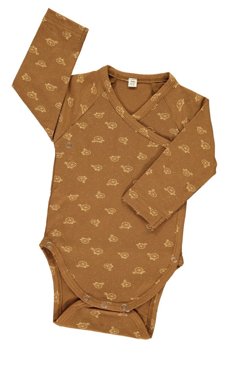 Baby Romper Bicycle Brown