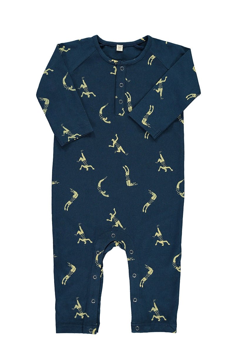 Baby's Raglan Sleeve Jumpsuit Acrobats Navy Blue