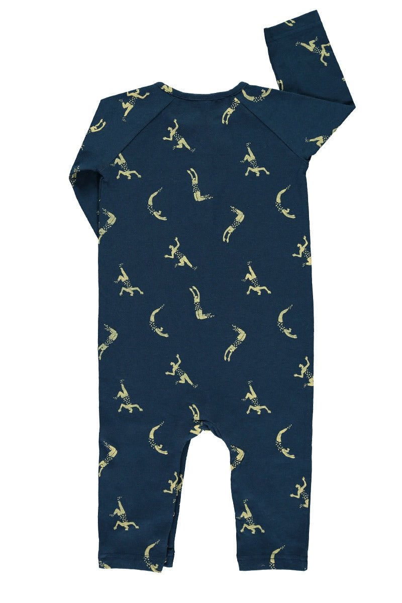 Baby's Raglan Sleeve Jumpsuit Acrobats Navy Blue