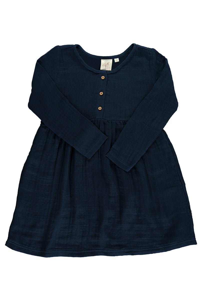 Kinder Basic Mousselinejurk Marineblauw