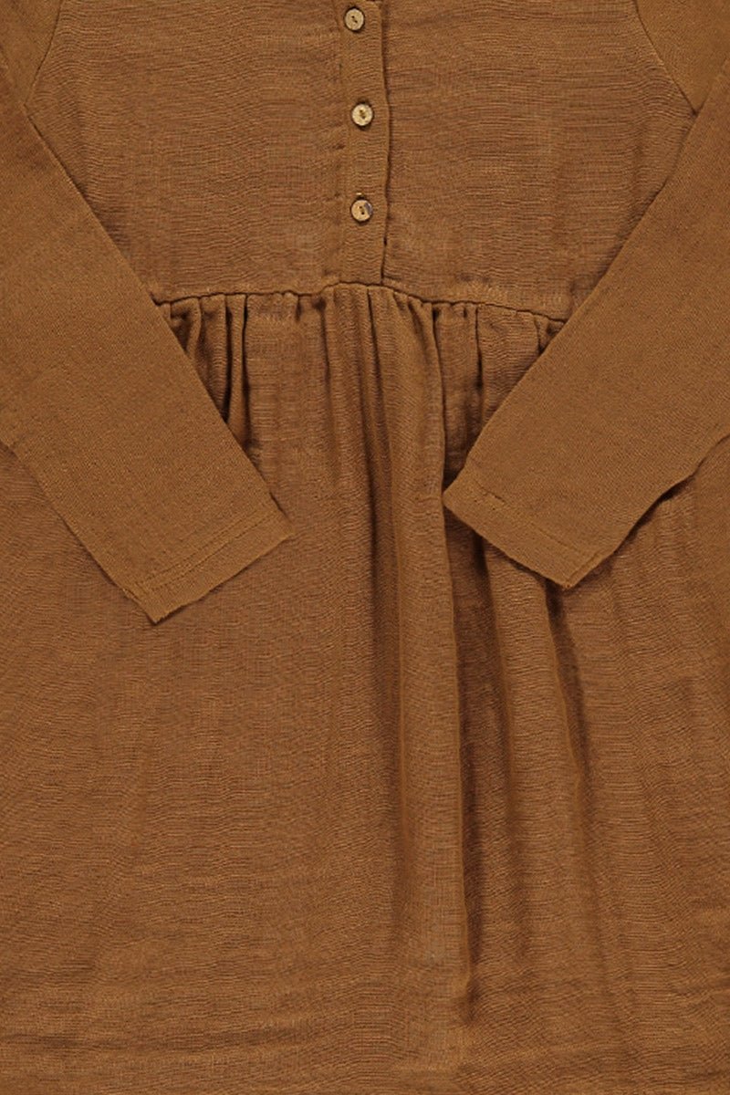 Kinder Basic Mousselinejurk Bruin
