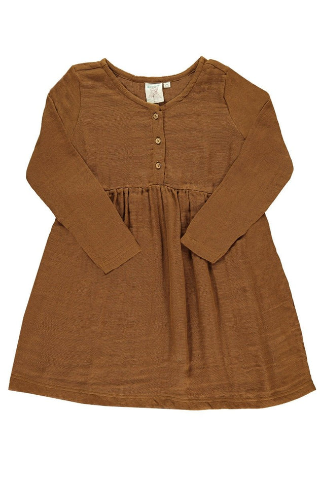 Kinder Basic Mousselinejurk Bruin
