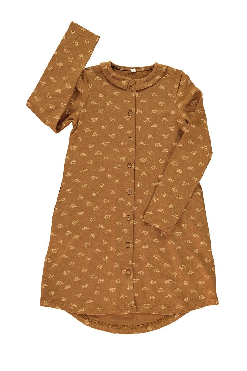 Kinder Blousejurk Bicycle Brown
