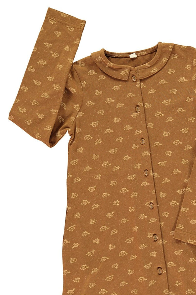Kinder Blousejurk Bicycle Brown