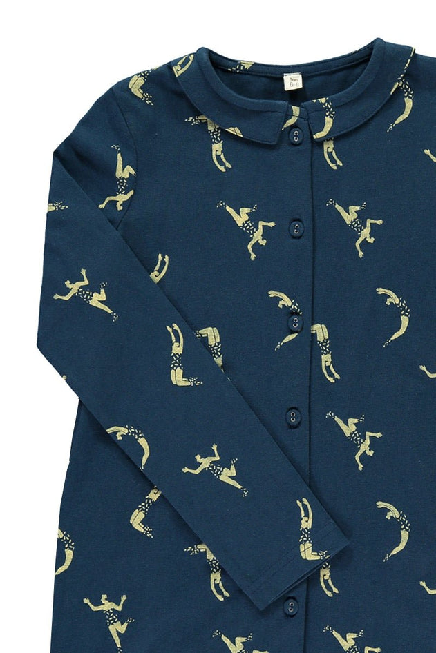 Kinder Blousejurk Marineblauw