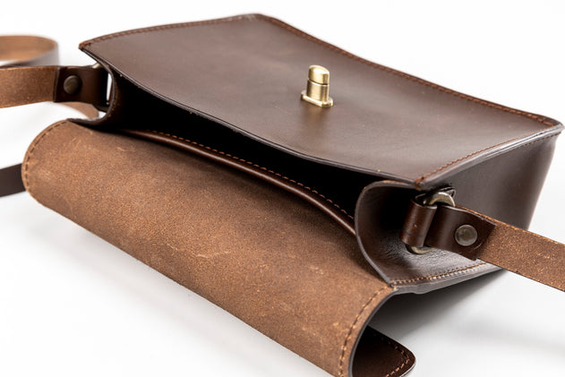 Santa Fe Leren Crossbodytas Donkerbruin