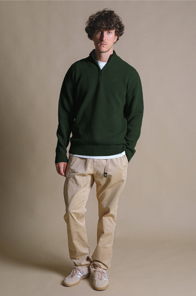 Bernia Quarter Zip Trui Bosgroen