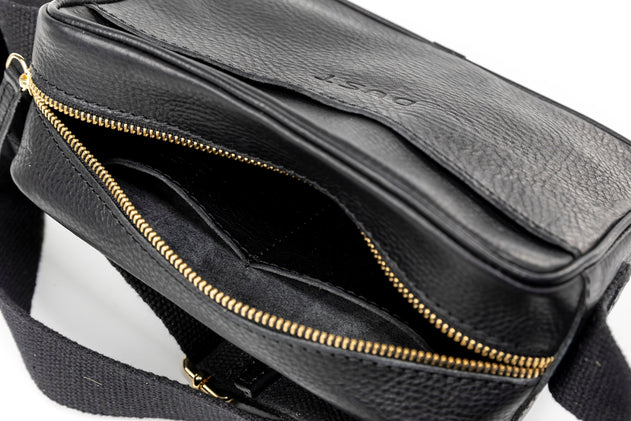 Sausalito Leren Crossbodytas Zwart