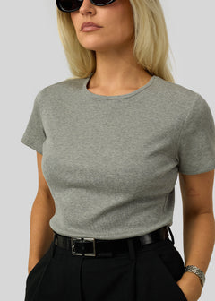 Classic Loose Rib T-shirt Grijs