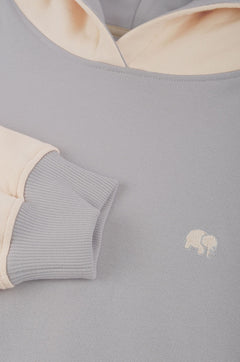 Color Block Hoodie Steel Haze Grey