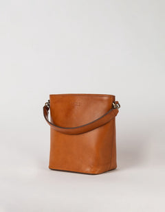 Bobbi Midi Bucket tas Cognac, Classic leer