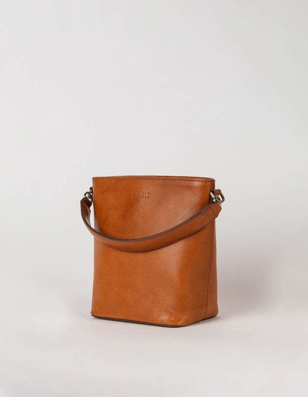 Bobbi Midi Bucket tas Cognac, Classic leer