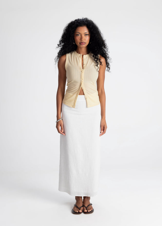 Chiara Fitted Top Butter Yellow