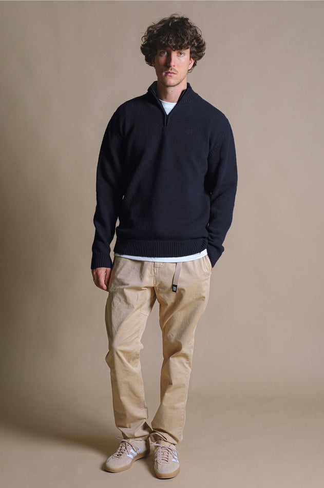 Bernia Quarter Zip Knit Ocean Blue