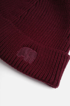 Safor Rib Knit Muts Burgundy Red